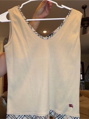 Burberry Beige Tank Signature Nova Check Trim and Iconic Logo